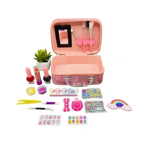 Girls Makeup Set - Portable Beauty Box for Kids | Safe Non-Toxic Washable - Mix Bazar - Mix Bazar